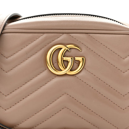 Gucci Calfskin Matelasse Mini GG Marmont Chain Shoulder Bag Porcelain Rose 8 of 13
