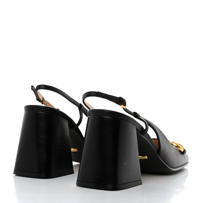 Gucci Malaga Kid Horsebit 75mm Slingback Pumps 38.5 Black 4 of 7