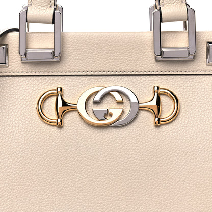 Gucci Grainy Calfskin Small Zumi Top Handle Bag Mystic White 10 of 12
