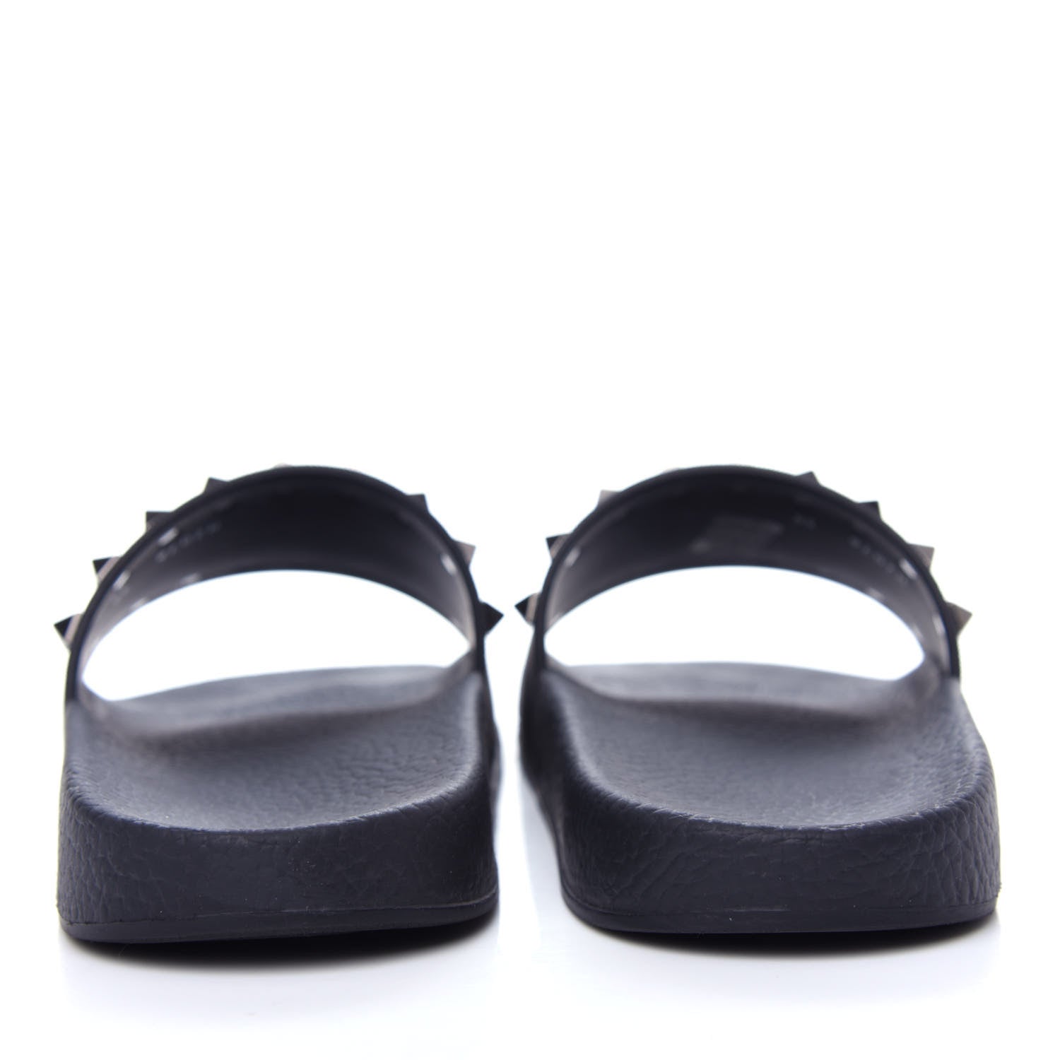 Valentino Garavani Rubber Rockstud Slide Sandals 38 Black 7 of 9