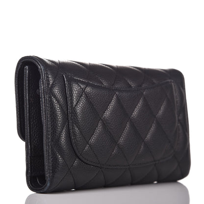 Chanel Caviar Quilted Large Flap Wallet Black 3 of 9