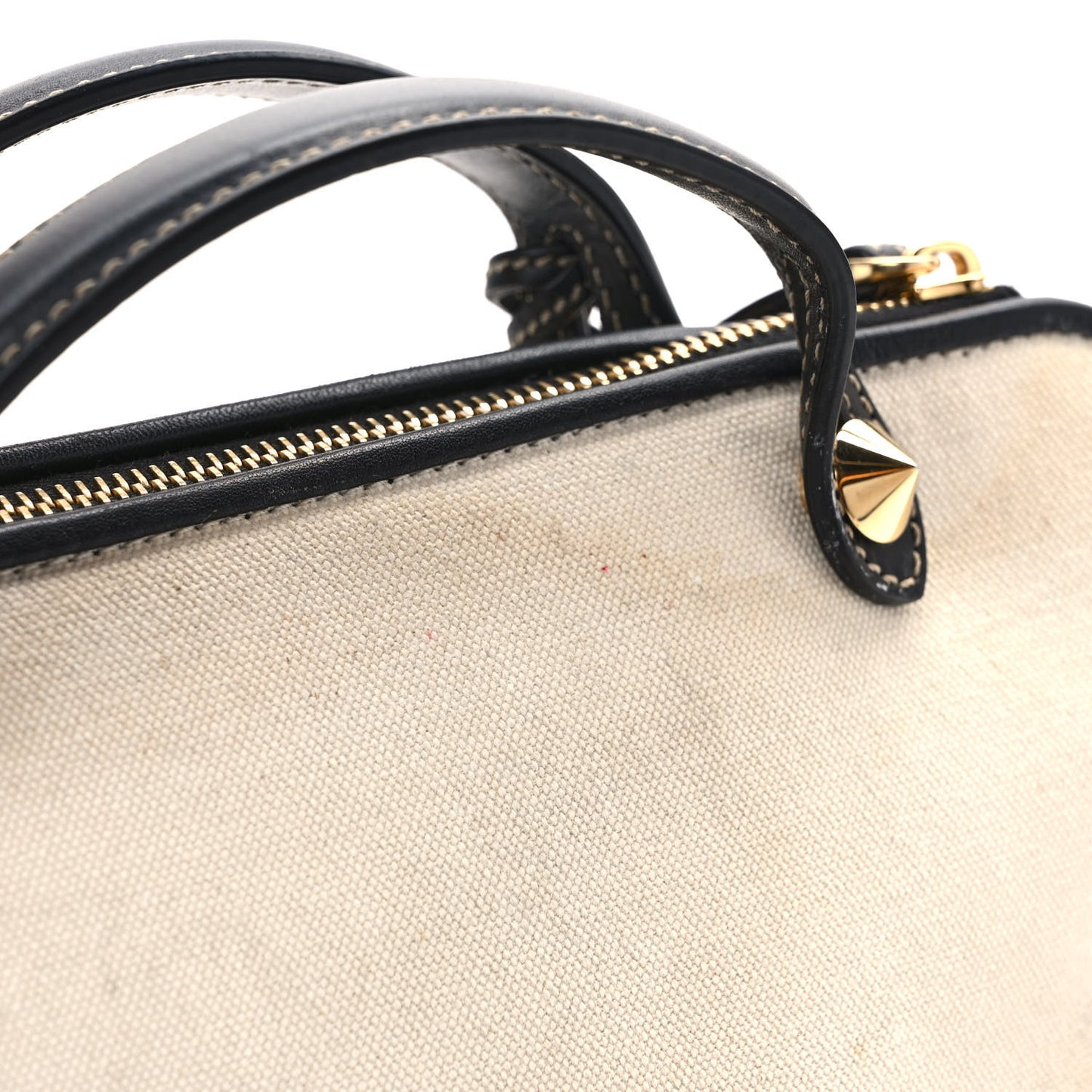 Canvas Vitello King Logo Embroidered Medium By The Way Boston Bag Grezzo Black