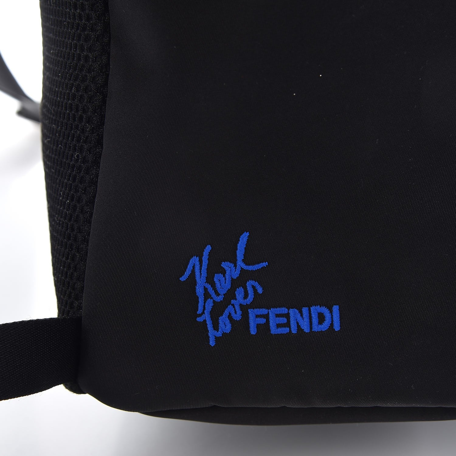 Fendi Nylon Vitello Century Mink Fox Goat Fur Studded Karlito Backpack Black Multicolor 8 of 8
