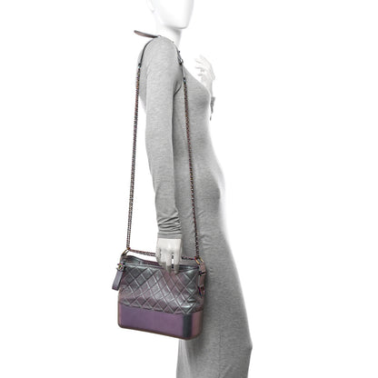 Chanel Iridescent Lambskin Calfskin Quilted Medium Gabrielle Hobo Light Purple 2 of 13