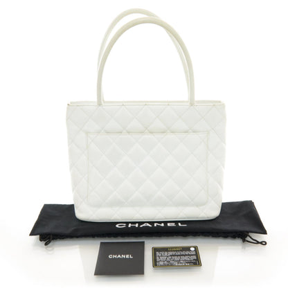 Chanel Caviar Medallion Tote White 3 of 10