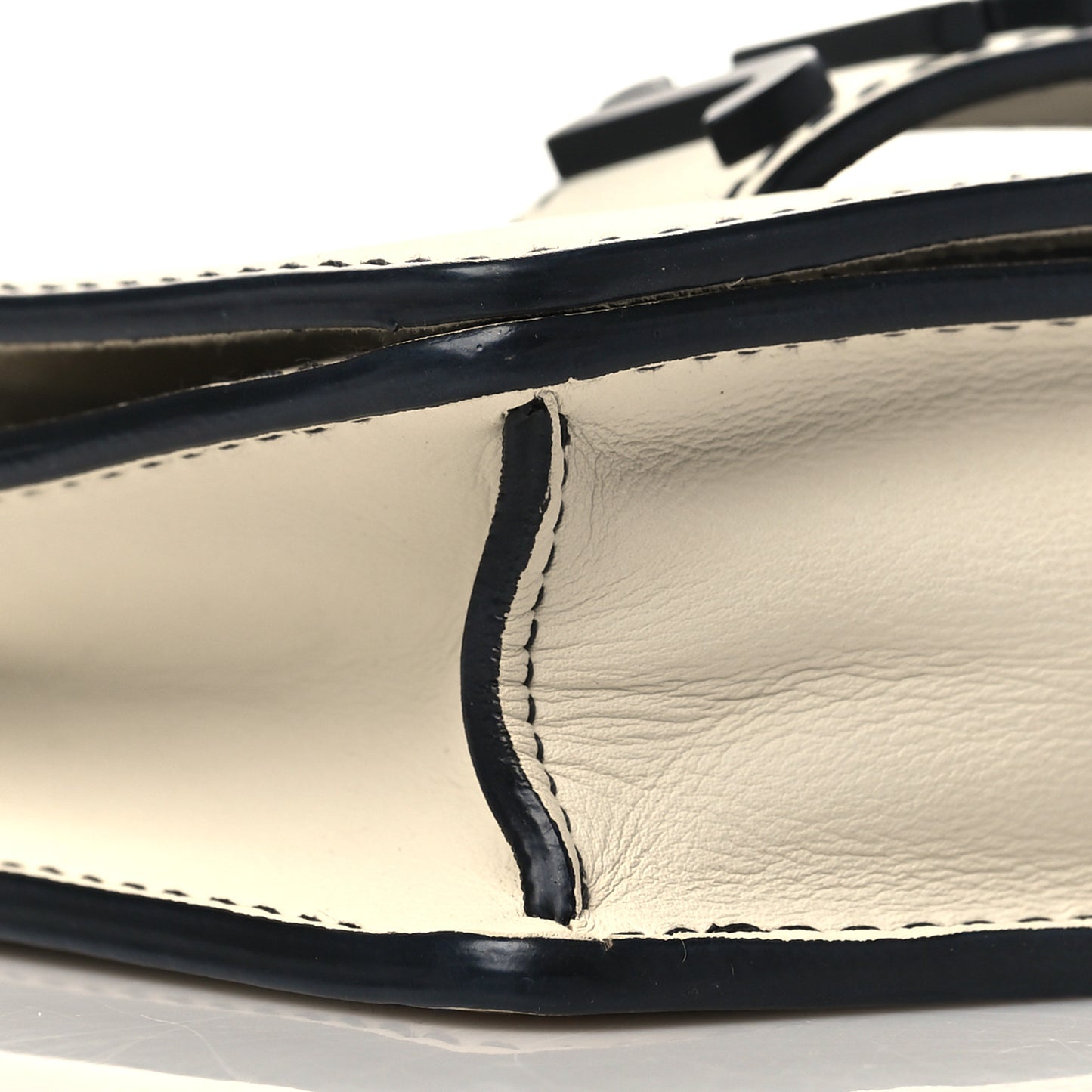 Smooth Calfskin Mini J'Adior Chain Flap Bag Off White