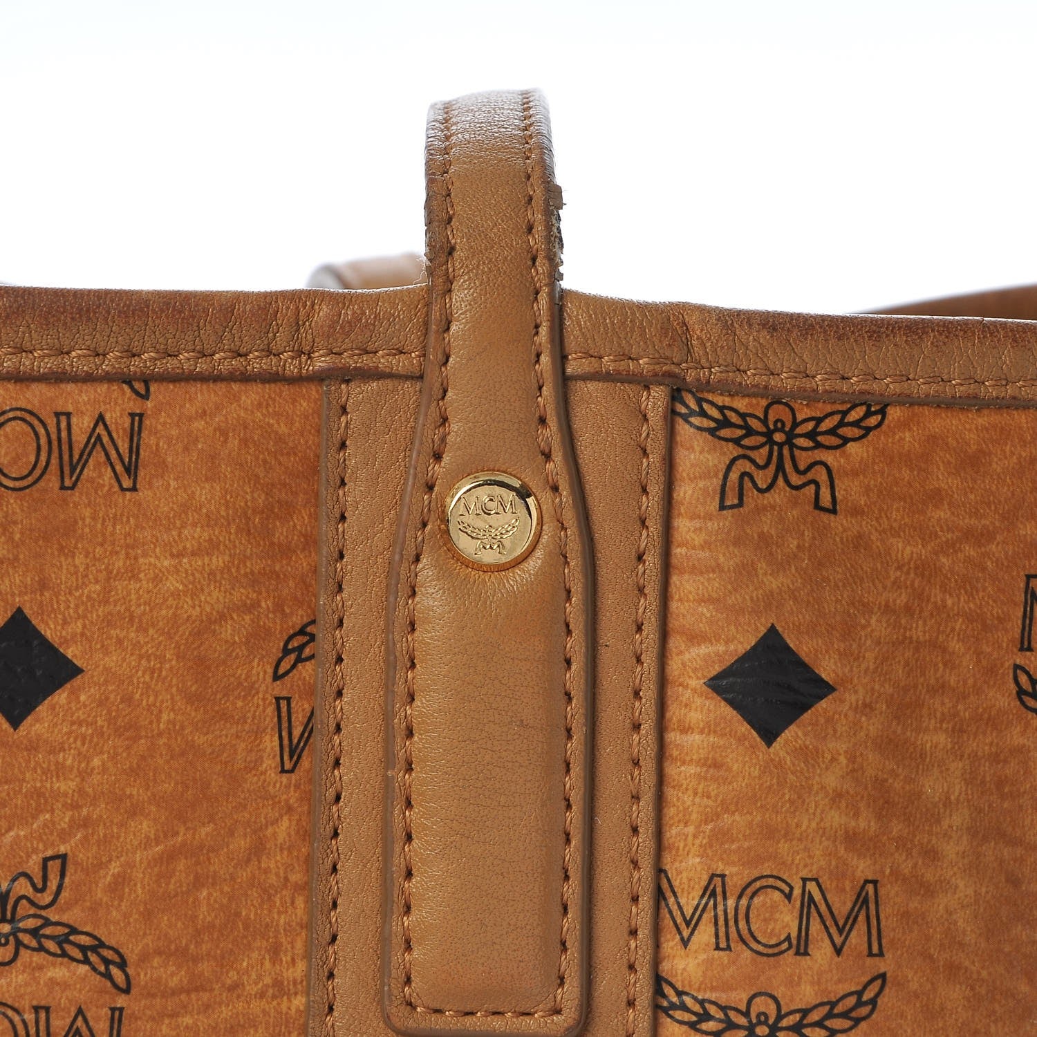 MCM Visetos Medium Reversible Shopping Tote Cognac 9 of 25