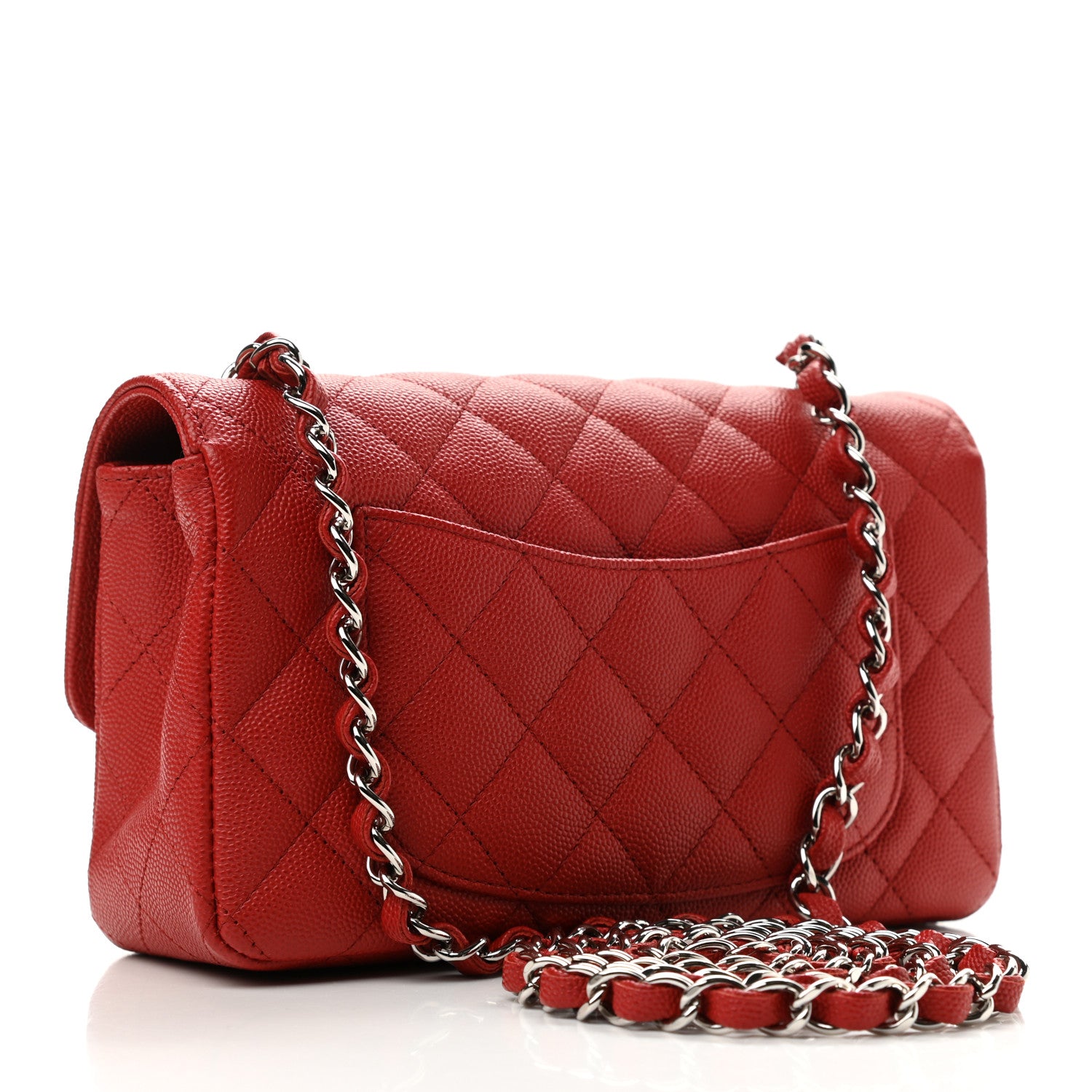 Chanel Caviar Quilted Mini Rectangular Flap Red 3 of 11