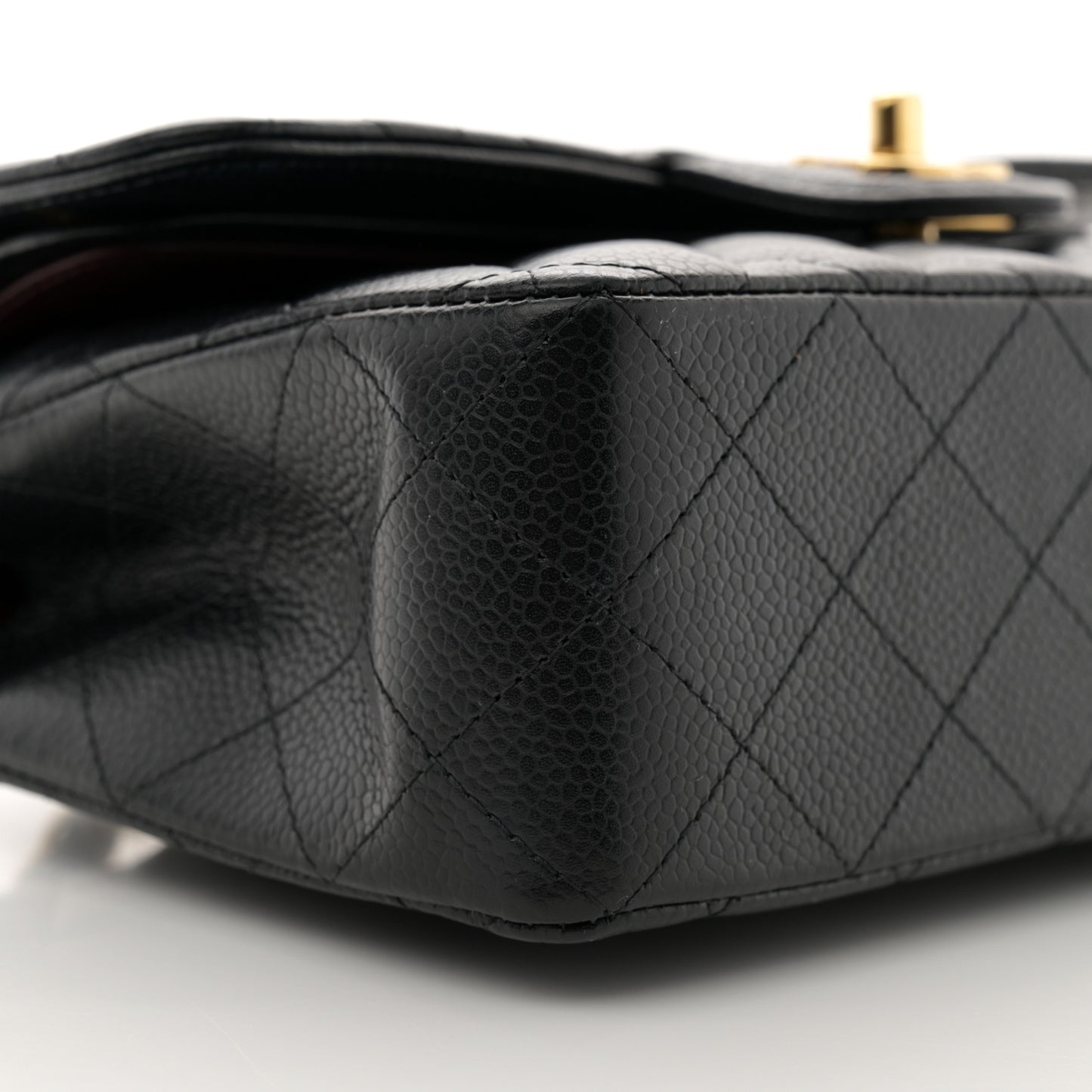 Caviar Quilted Small Double Flap Black
