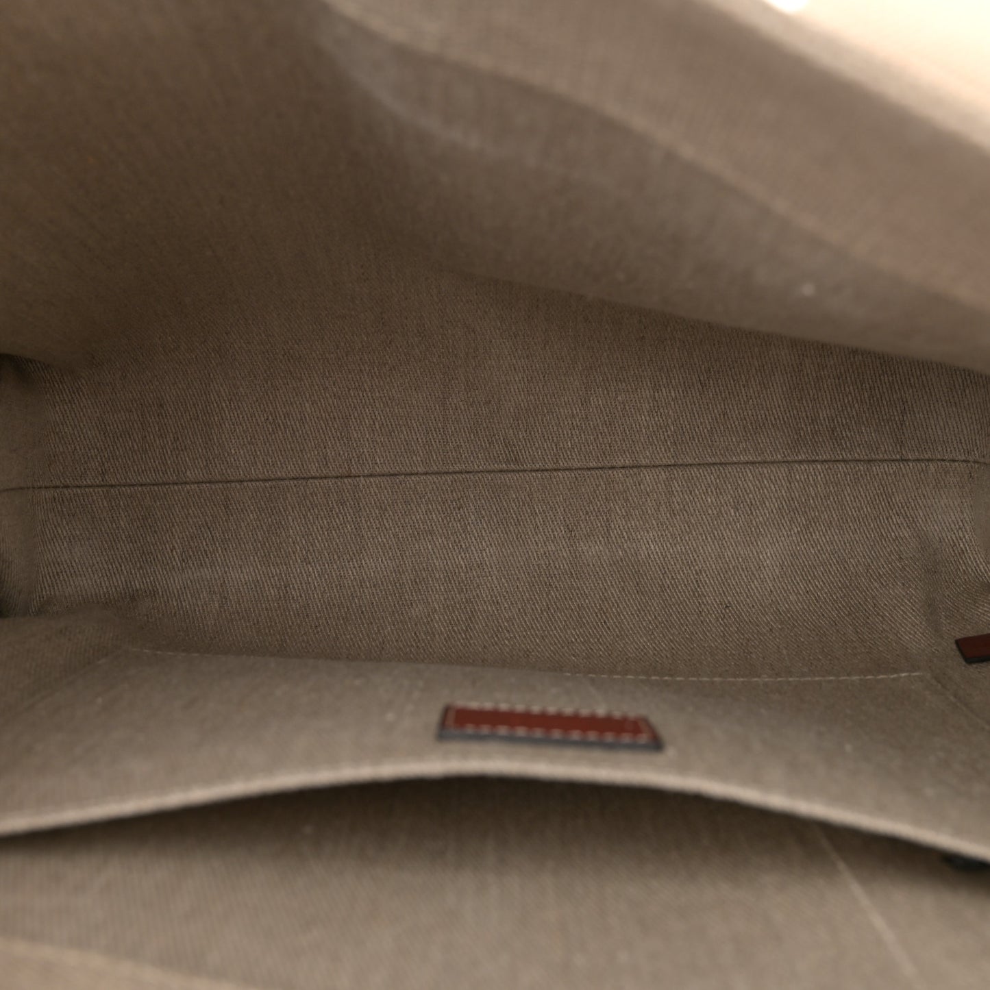 Linen Calfskin Medium Woody Ribbon Tote White Brown