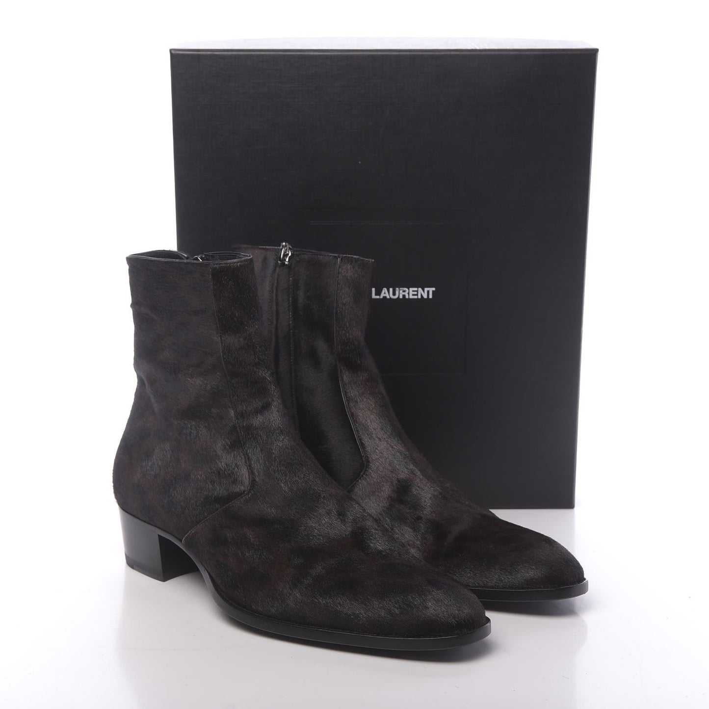 Pony Hair Leopard Print Mens Wyatt 40 Boots 45 Black Fonce