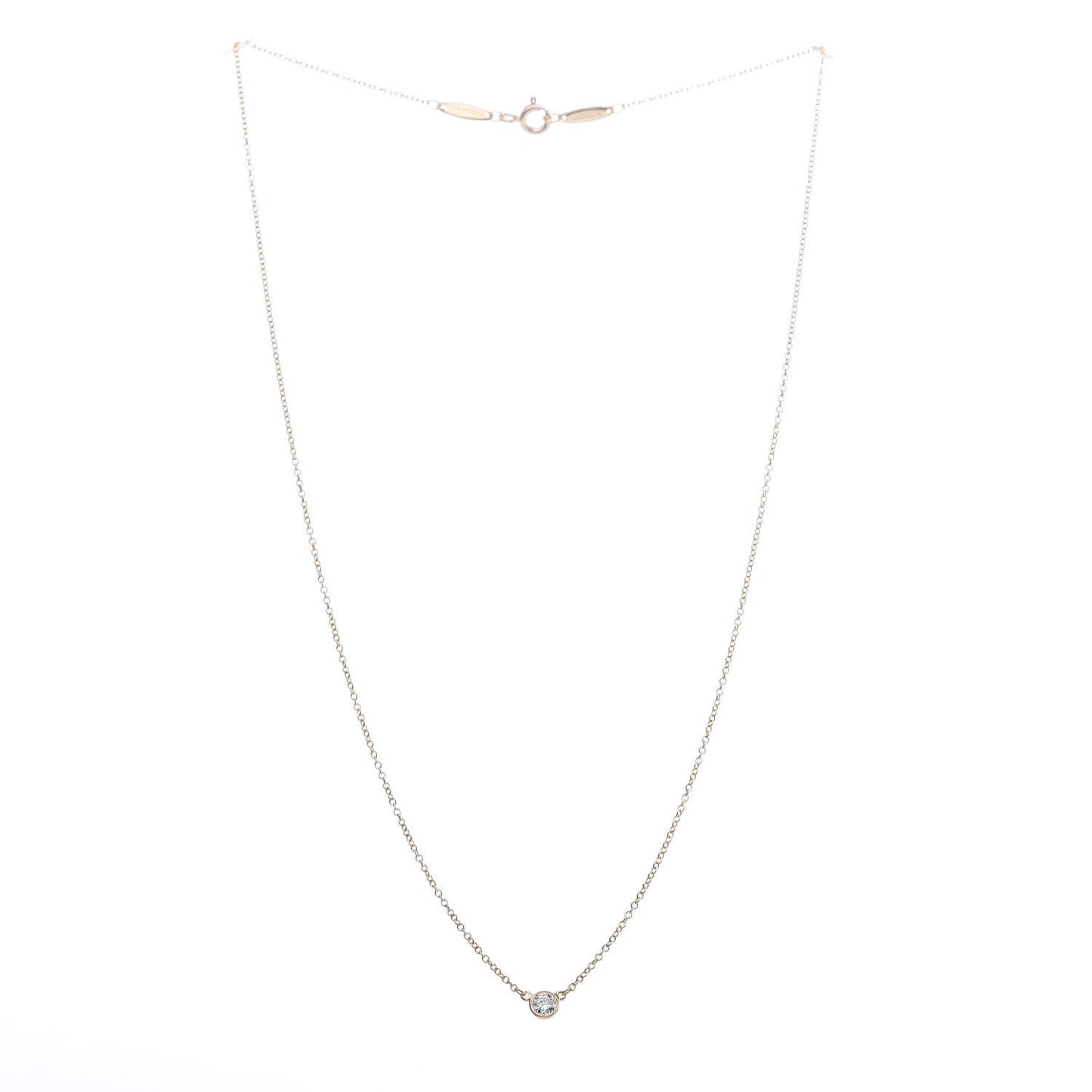 18K Yellow Gold Diamond .14ct Elsa Peretti Diamonds by the Yard Pendant Necklace
