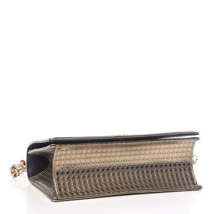 Christian Dior Metallic Patent Micro-Cannage Medium Diorama Flap Bag Gold 5 of 19