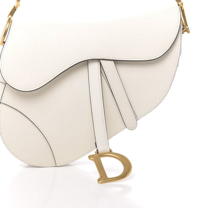 Christian Dior Grained Calfskin Saddle Bag White 10 of 10