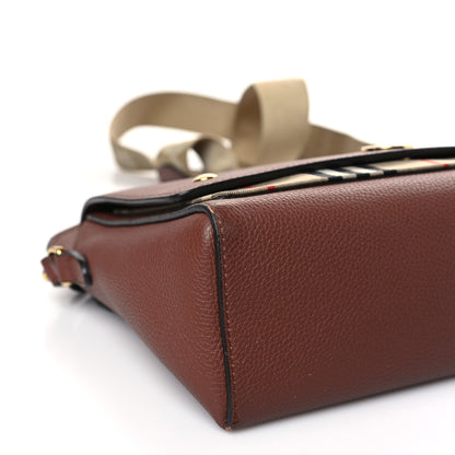 Burberry Calfskin Vintage Check Note Crossbody Bag Tan 7 of 9