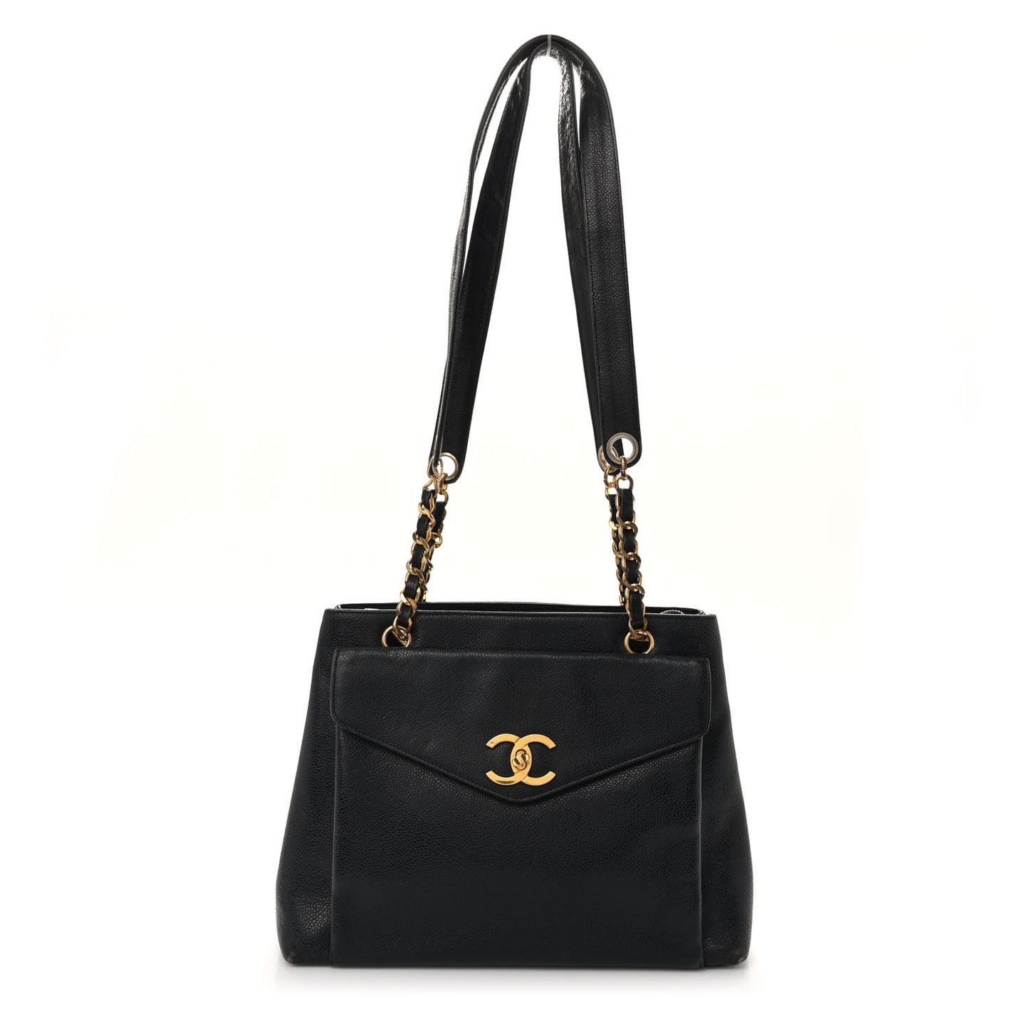 Caviar Flap Shoulder Bag Black