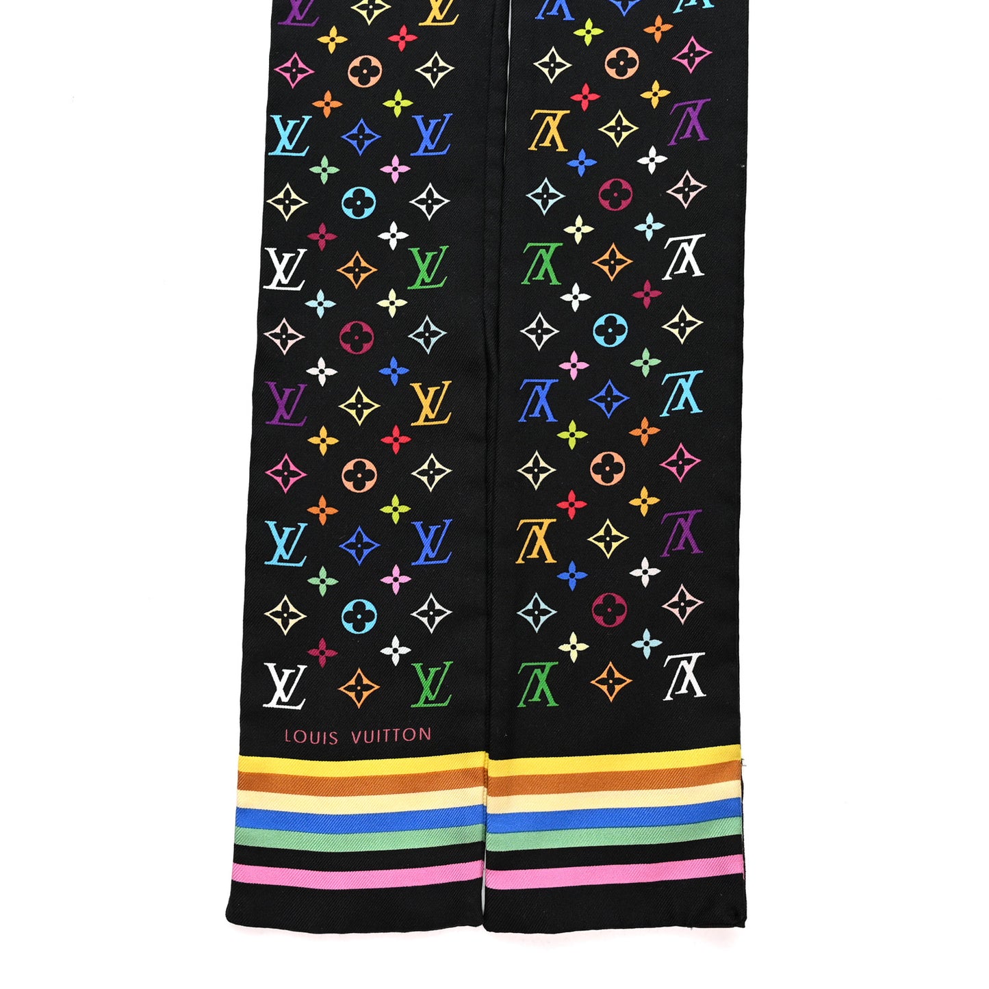 Silk Monogram Multicolor Bandeau Black