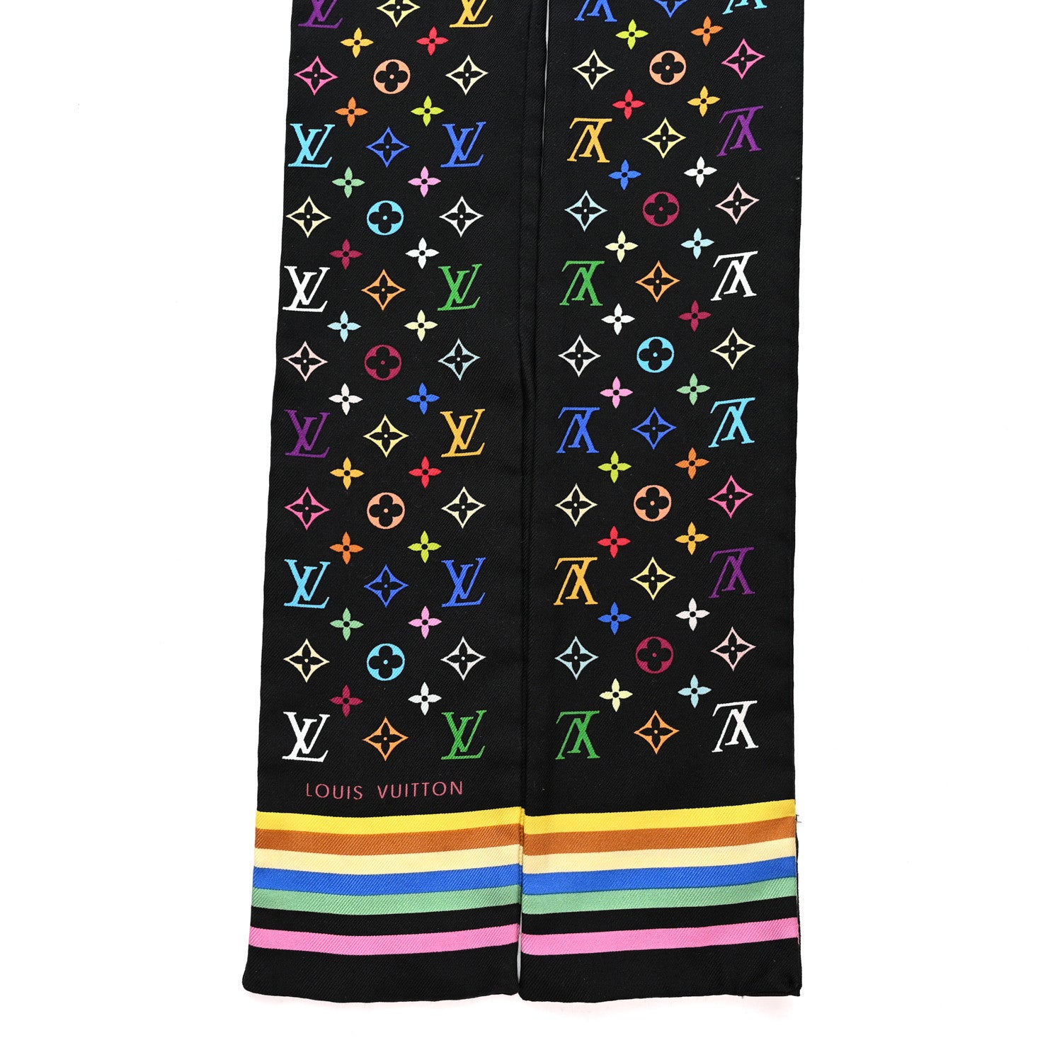 Louis Vuitton Silk Monogram Multicolor Bandeau Black 2 of 5