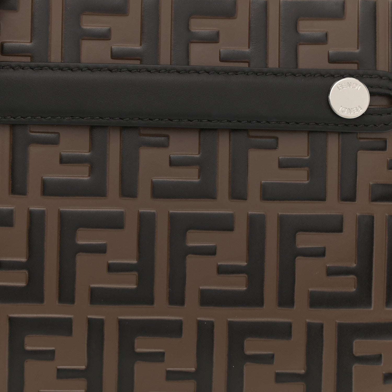 Fendi Vitello Century Bi-Color FF 1974 Embossed Messenger Maya Black 8 of 8