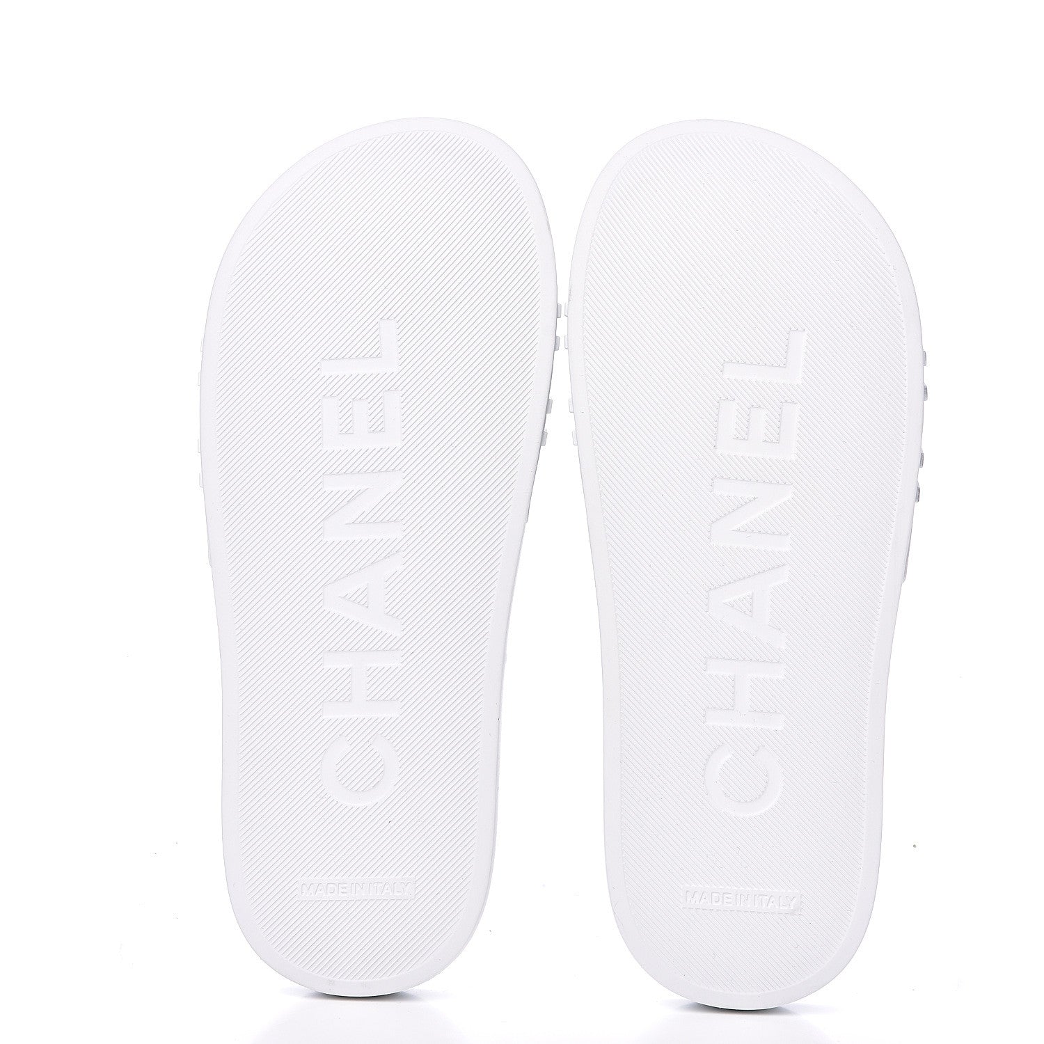Chanel Rubber CC Flat Slide Sandals 35 White 6 of 10