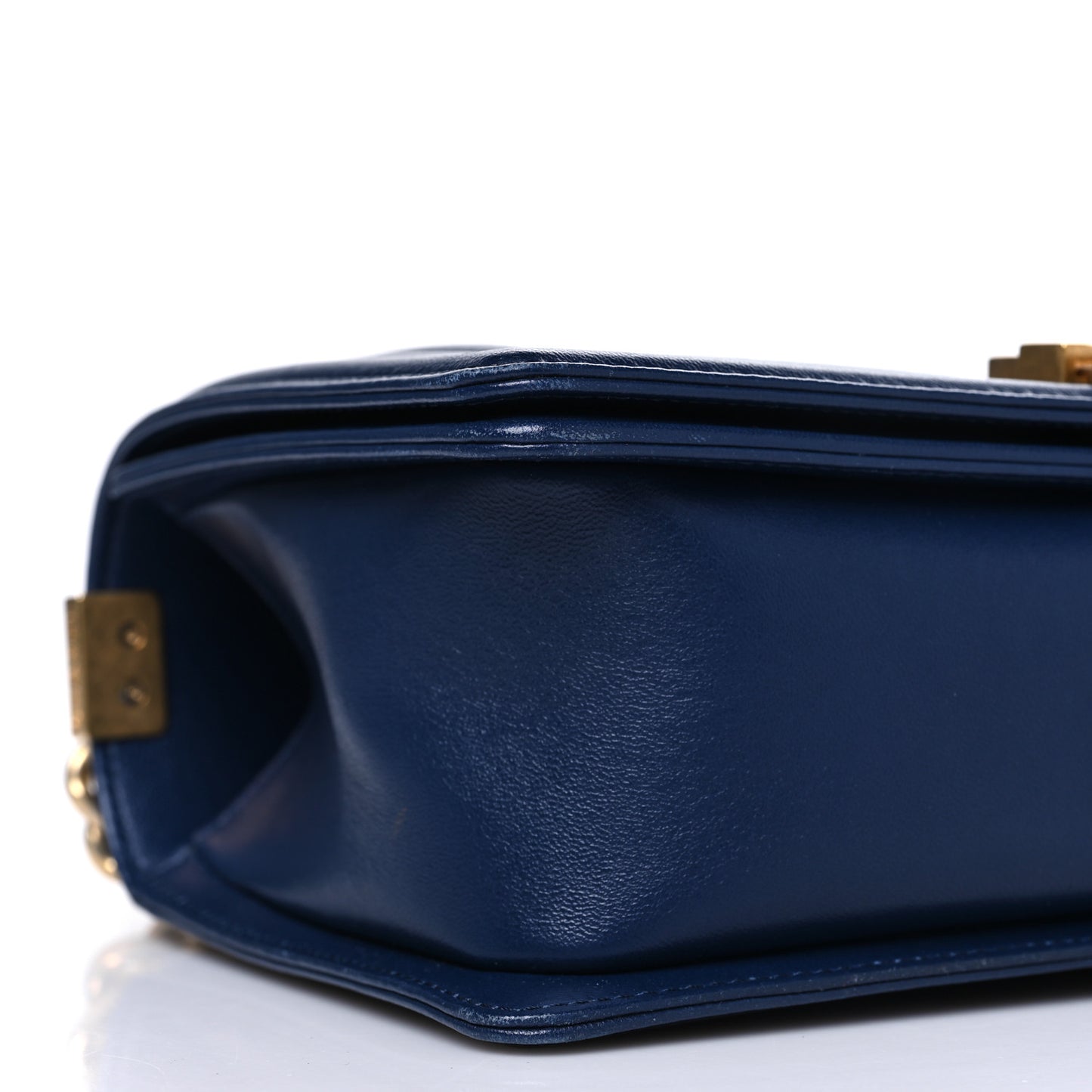 Lambskin Quilted Medium Boy Flap Dark Blue