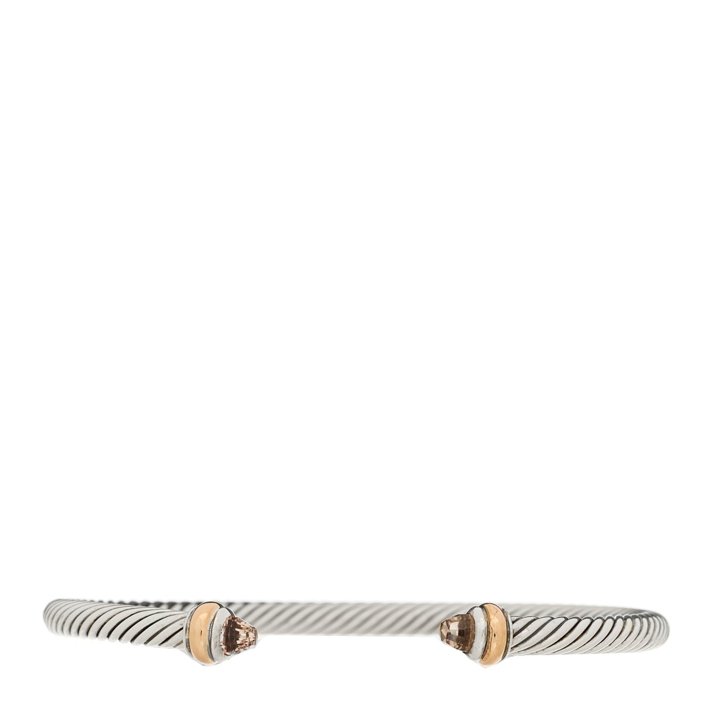 Sterling Silver 18K Rose Gold Morganite 4mm Cable Classics Bracelet