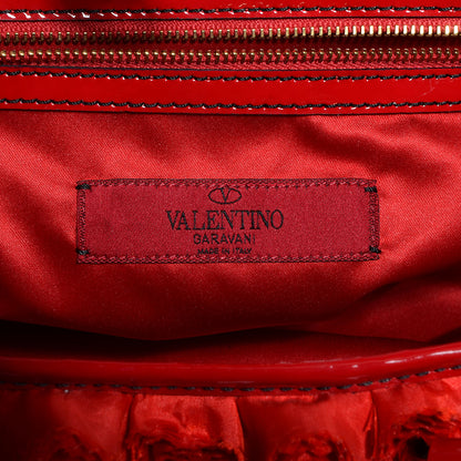 Valentino Garavani Silk Georgette Rosier Small Tote Red 6 of 10