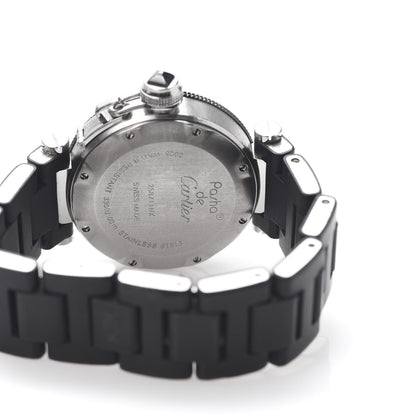 Cartier Stainless Steel Rubber 33mm Pasha C Seatimer Quartz Watch Black 5 of 7