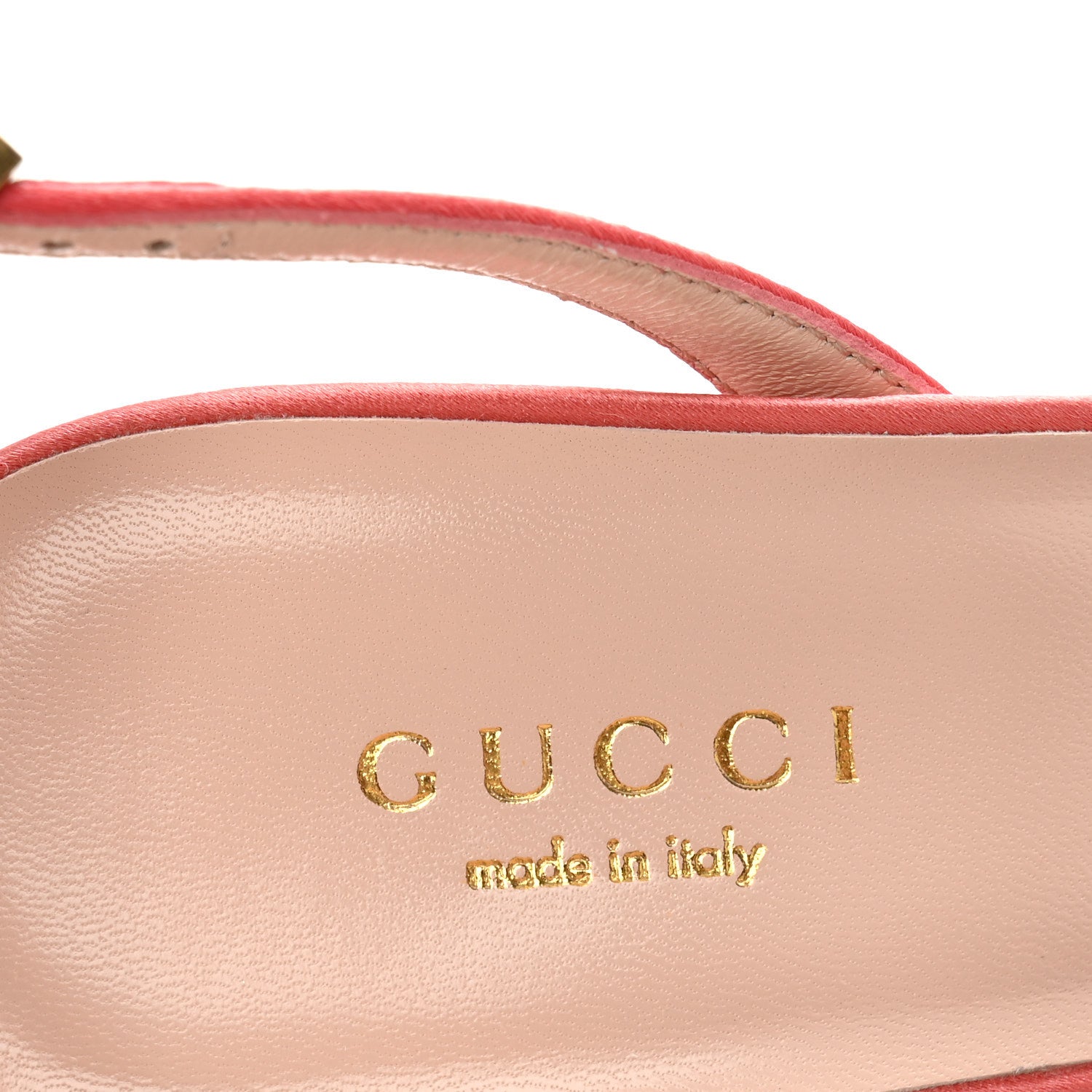 Gucci Tulle Ruffle Mid Heel Slingback Sandals 36 Peach White 8 of 12