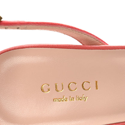 Gucci Tulle Ruffle Mid Heel Slingback Sandals 36 Peach White 8 of 12