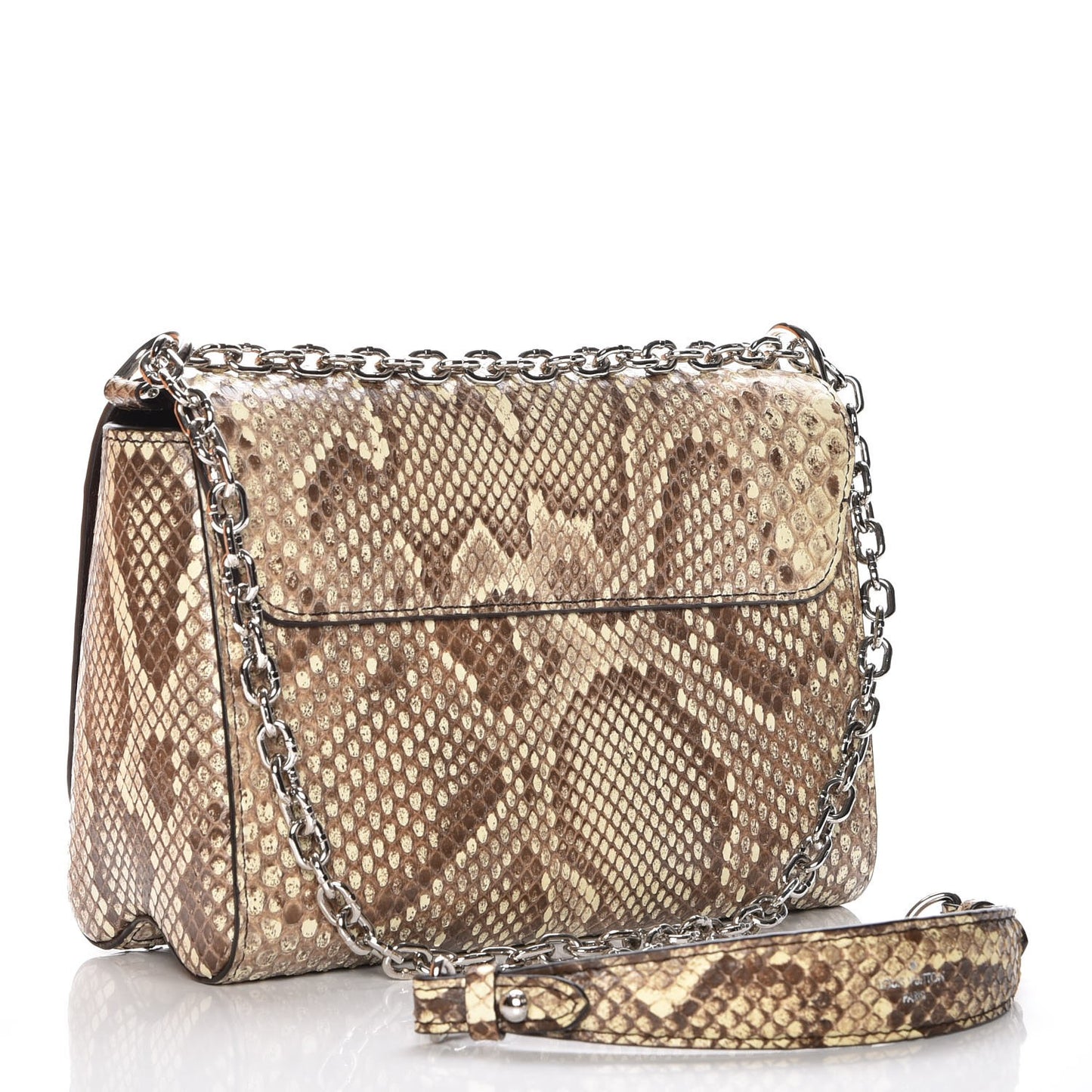 Snakeskin Twist Shoulder Bag MM Brown