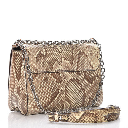 Louis Vuitton Snakeskin Twist Shoulder Bag MM Brown 2 of 9