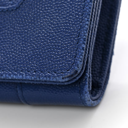 Chanel Caviar Quilted Mademoiselle Vintage Flap Wallet Blue 9 of 11