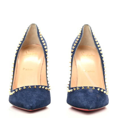 Christian Louboutin Veau Velours Anjalina 100 Pumps 38.5 Nuit 2 of 7
