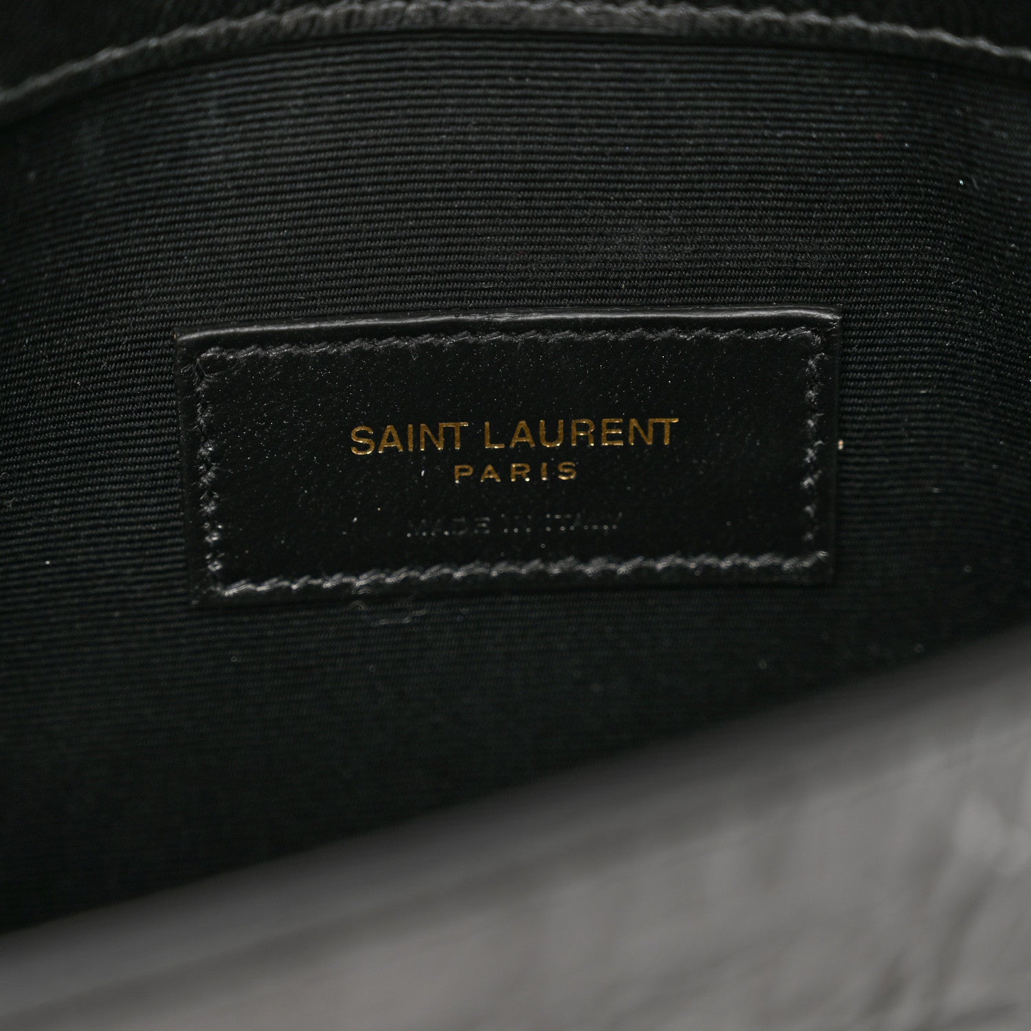 Saint Laurent Calfskin Crocodile Embossed Uptown Monogram Clutch Black 6 of 7