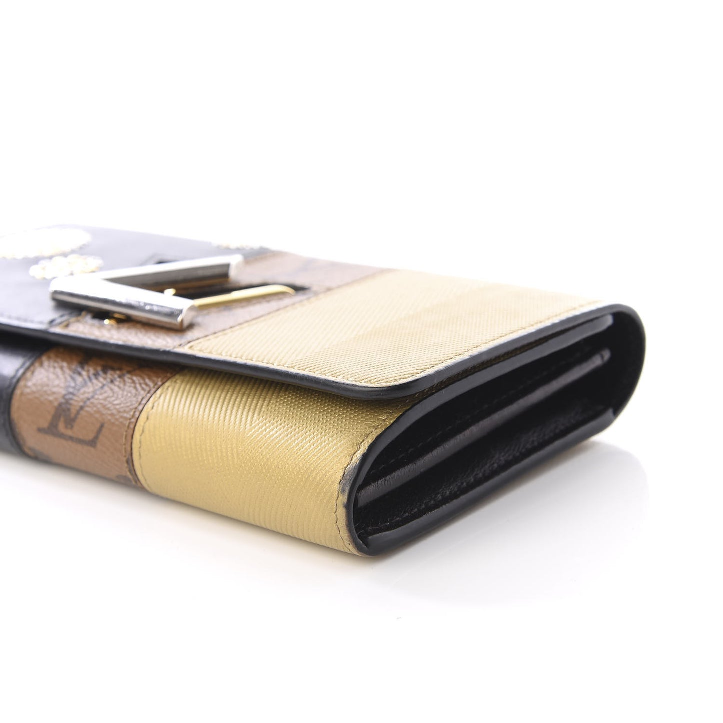 Reverse Monogram Studded Night Lights Twist Wallet