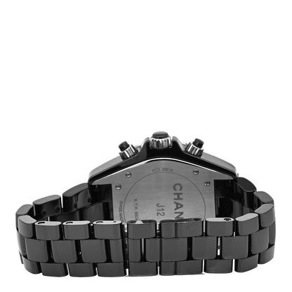 Chanel Stainless Steel Ceramic 41mm J12 Chronograph Automatic Watch Black 3 of 5
