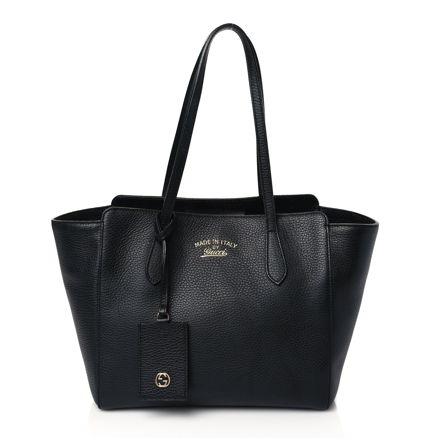 Gucci Pebbled Calfskin Small Swing Tote Black 1 of 12