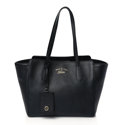 Gucci Pebbled Calfskin Small Swing Tote Black 1 of 12
