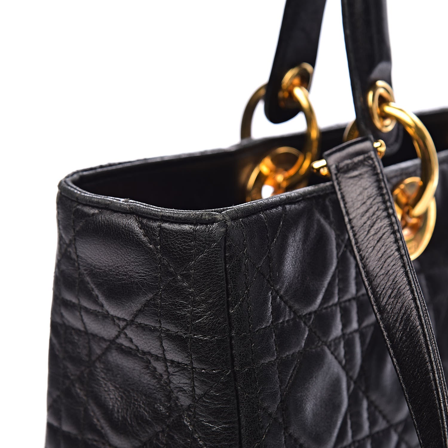Christian Dior Lambskin Cannage Large Lady Dior Black 14 of 19