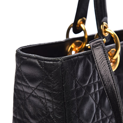 Christian Dior Lambskin Cannage Large Lady Dior Black 14 of 19