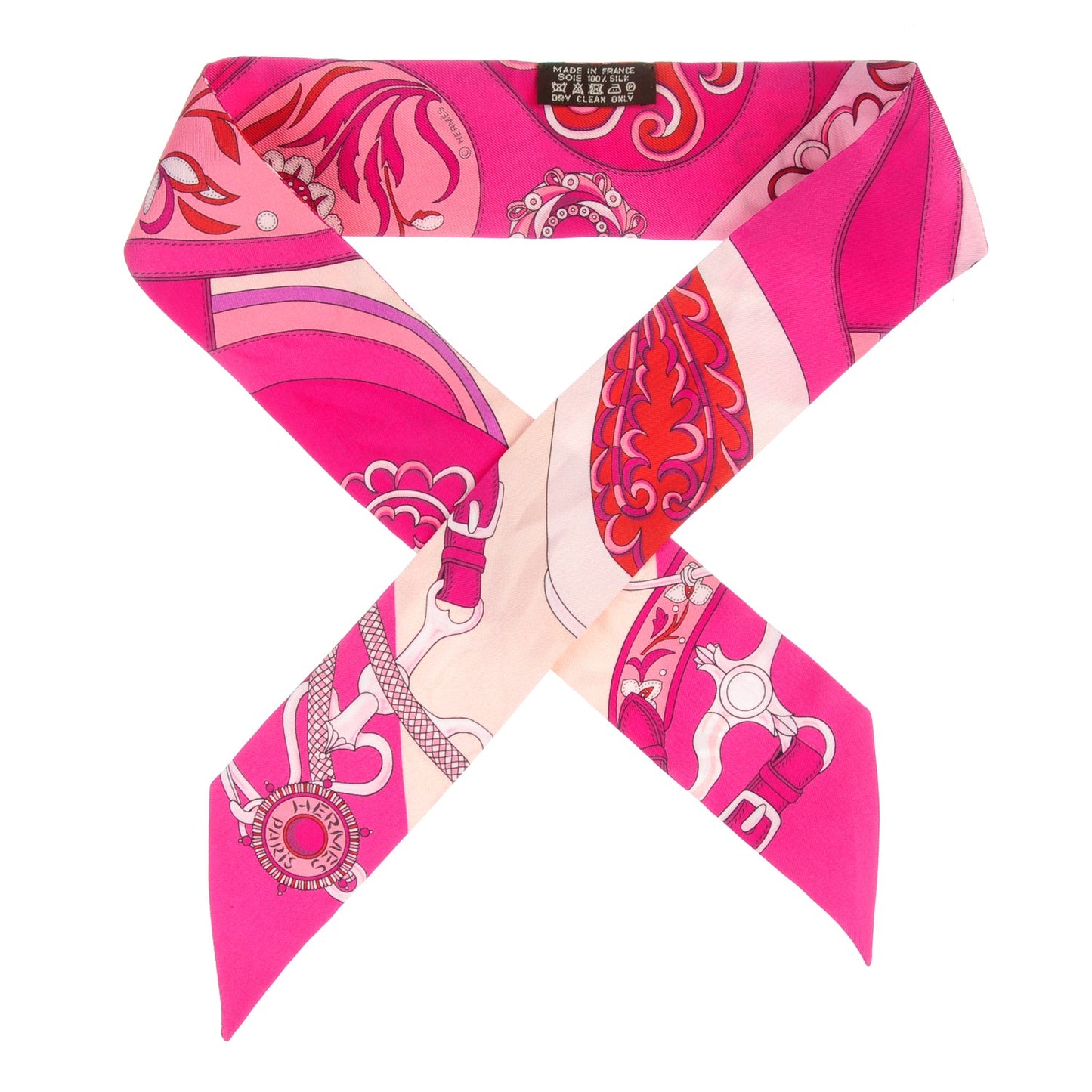 Silk Festival Des Amazones Twilly Fuchsia Nacre Rose
