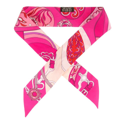 Hermes Silk Festival Des Amazones Twilly Fuchsia Nacre Rose 1 of 4