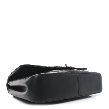 Chanel Lambskin Chevron Quilted Double Stitch Jumbo Double Flap Black 4 of 10