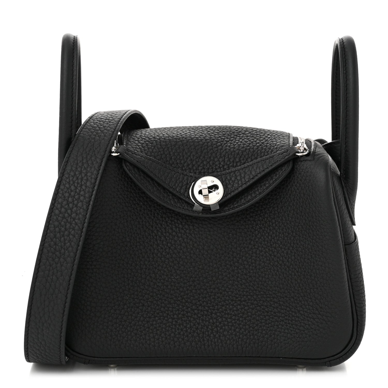 Hermes Taurillon Clemence Mini Lindy 20 Black 1 of 10