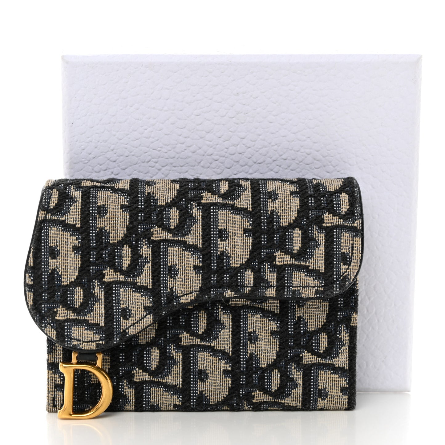 Oblique Saddle 5-Gusset Card Holder Blue