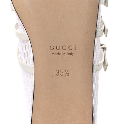 Gucci Video Net Nappa Horsebit Ballerina Flats 35.5 Great White 8 of 10