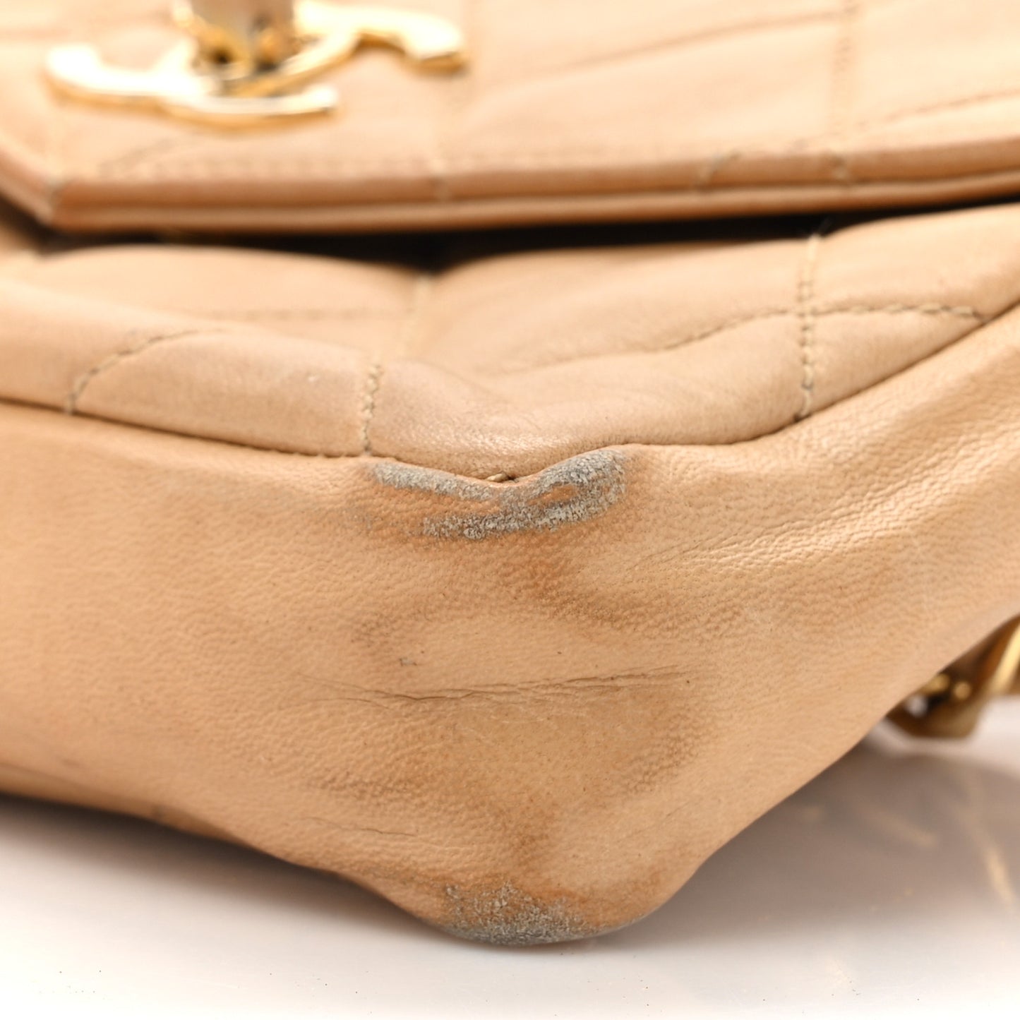 Lambskin Quilted Flap Waist Belt Bag 65 26 Beige