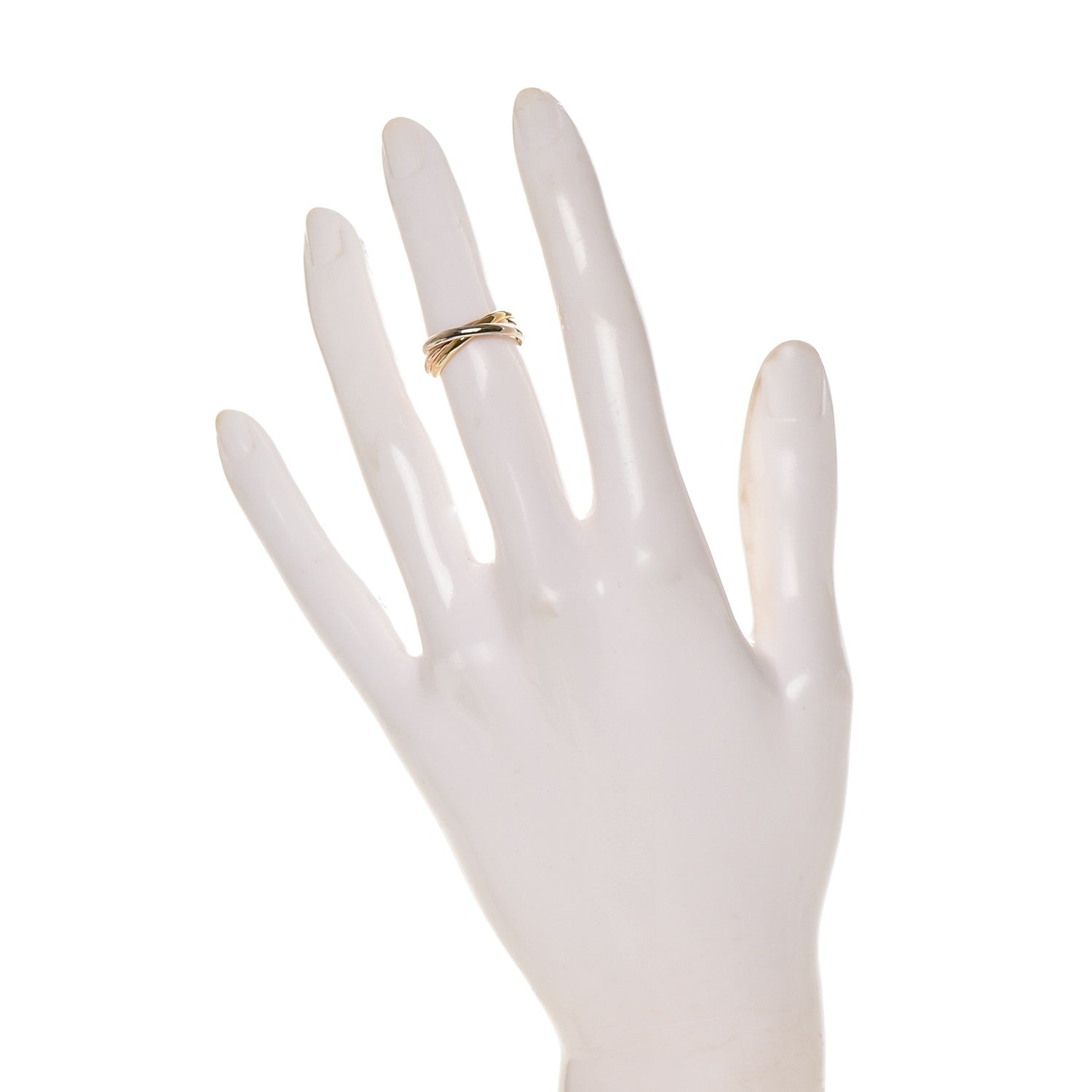 Cartier 18K Pink Yellow White Gold Extra Small Trinity Ring 48 4.5 2 of 5