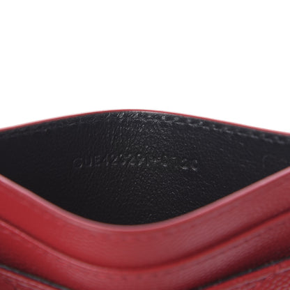 Saint Laurent Grain De Poudre Matelasse Chevron Monogram Credit Card Case Rouge Eros 7 of 7